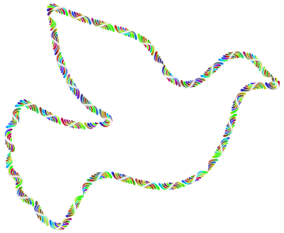 Colorful Trendy Peace Dove 5 No Background clipart