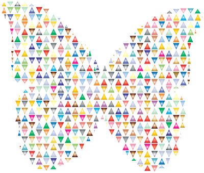 Colorful Triangles Butterfly 2 clipart