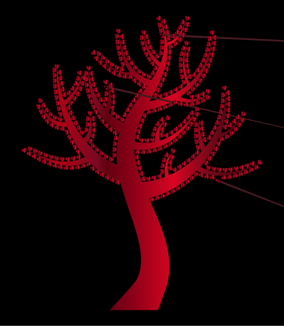 Colorful Valentine Hearts Tree 12 clipart