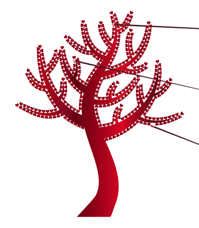 Colorful Valentine Hearts Tree 12 No Background clipart