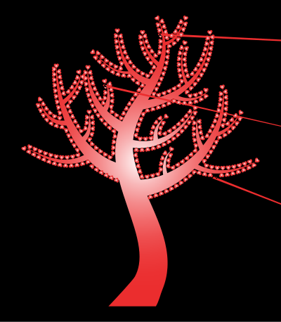 Colorful Valentine Hearts Tree 13 clipart