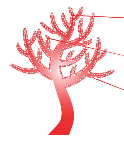 Colorful Valentine Hearts Tree 13 No Background clipart