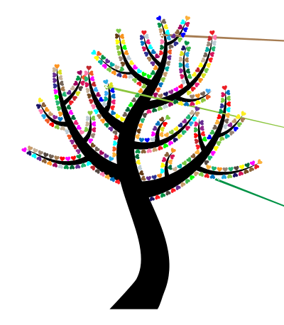 Colorful Valentine Hearts Tree 2 clipart
