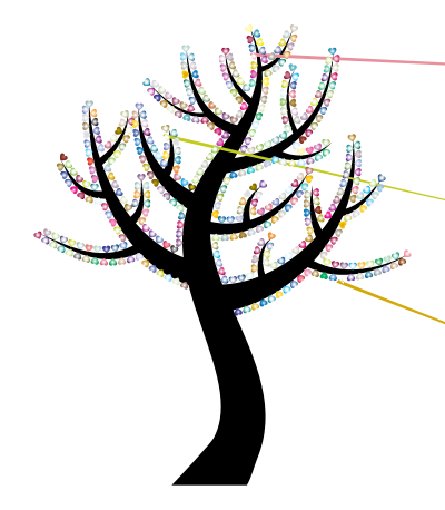 Colorful Valentine Hearts Tree 4 clipart