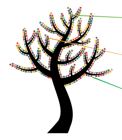 Colorful Valentine Hearts Tree 5 clipart