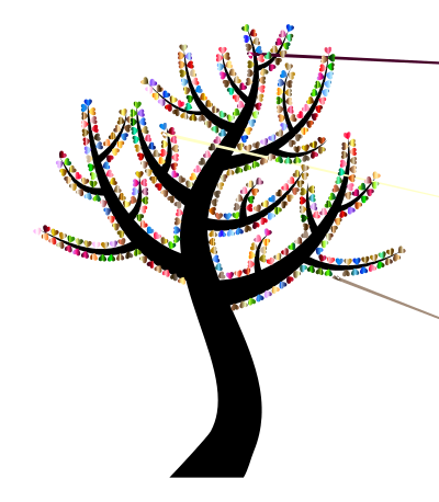 Colorful Valentine Hearts Tree 7 clipart