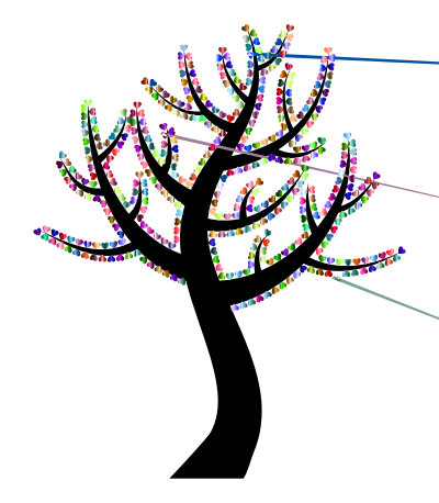 Colorful Valentine Hearts Tree 8 clipart