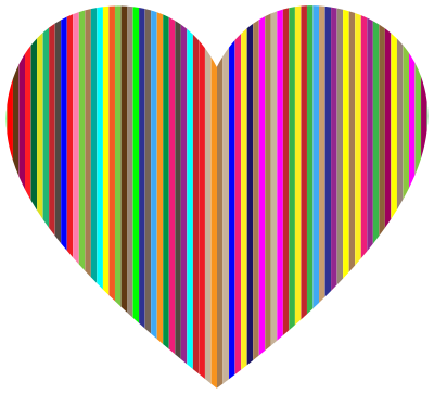 Colorful Vertical Striped Heart clipart