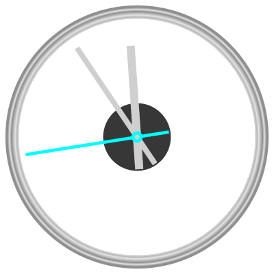 Colorful watch with silver gradient border clipart