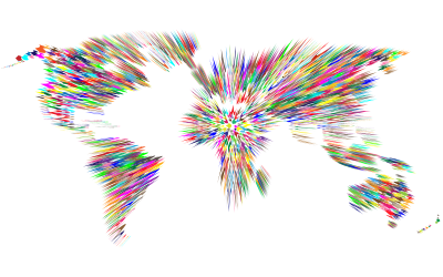 Colorful Zoom Motion Blur World Map clipart