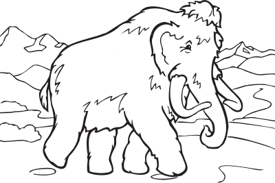 Coloring Book Mammoth clipart