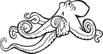 Coloring Book Octopus clipart
