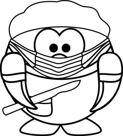 Coloring page of surgeon penguin clipart