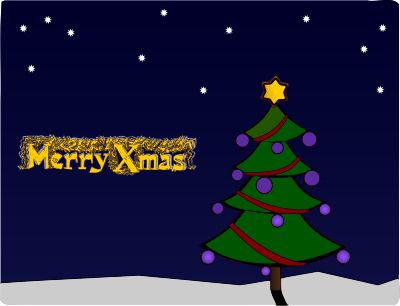 Colour Christmas Tree Card clipart