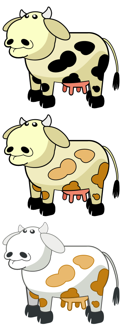 Colour Cows clipart