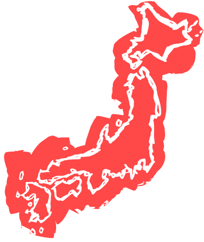 Colour Drawn Map of Japan clipart