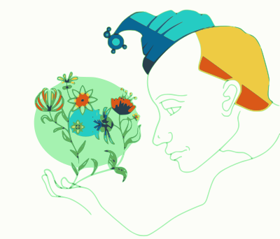 Colour-flowers clipart