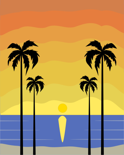 Colour Tropical Sunset clipart
