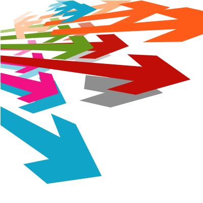 Coloured arrows on white background clipart