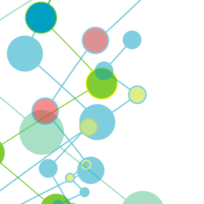 Coloured circles network clip-art clipart
