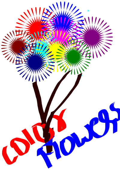 Coloured flowers clipart