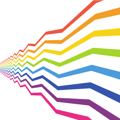 Coloured zigzag lines on white background clipart