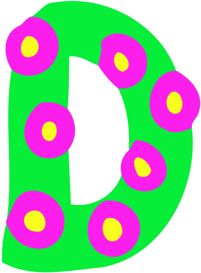 Colourful alphabet - D clipart