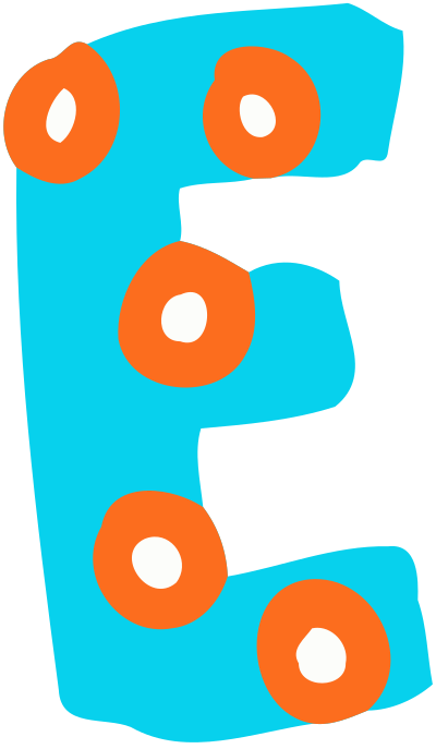 Colourful alphabet - E clipart