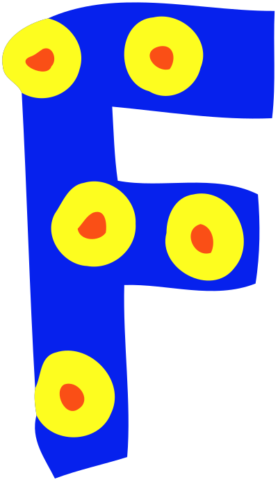 Colourful alphabet - F clipart