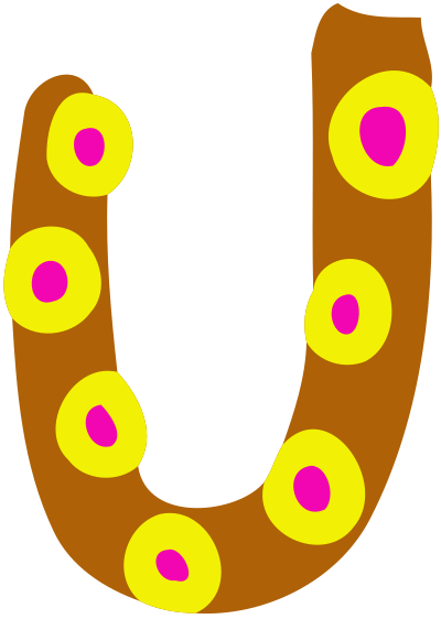 Colourful alphabet - U clipart