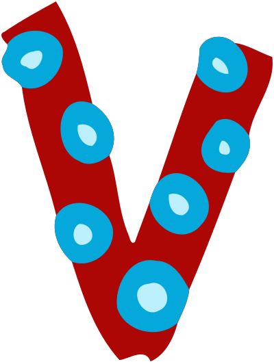Colourful alphabet - V clipart