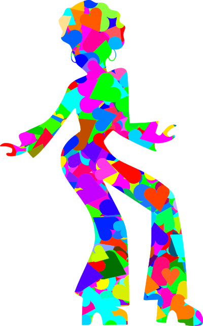 Colourful disco dancer 4 clipart