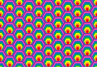 Colourful hexagon pattern clipart