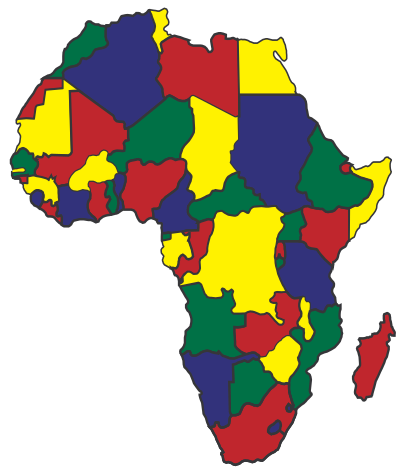 Colourful Map of Africa clipart