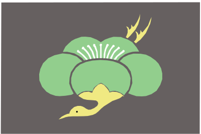 Combination plum and crane(used as a good luck charm) clipart