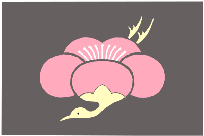 Combination plum and crane(used as a good luck charm)-remix-01 clipart