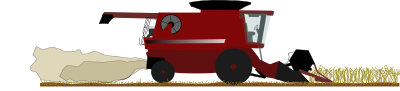 Combine harvest in field clipart