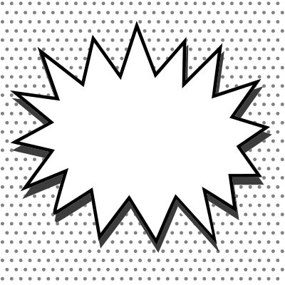 Comic action bubble transparency and dots clipart