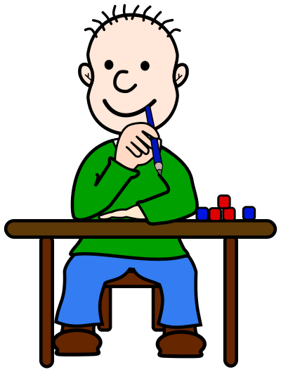 Comic Boy Oli at School clipart