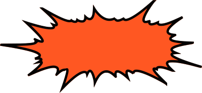 Comic burst speech bubble orange clipart