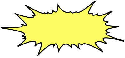 Comic burst speech bubble thin yellow clipart