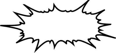 Comic burst speech bubble white clipart