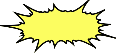 Comic burst speech bubble yellow clipart