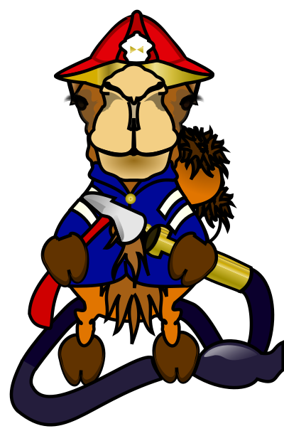 Comic Camel - Fireman clipart