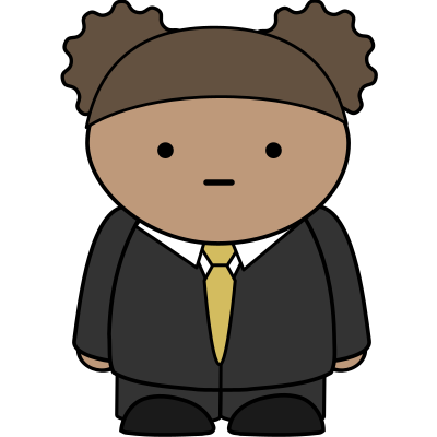 Comic character wearing a business suit clipart