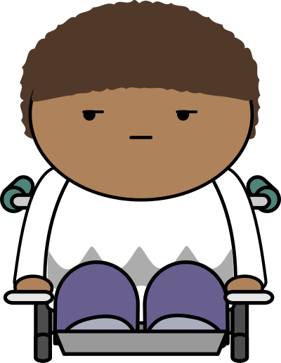 Comic character - wheelchair user clipart