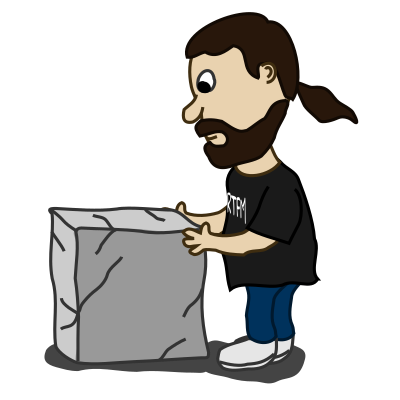 Comic characters: Guy and the stone block clipart