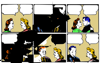 Comic Couples - Retro Clip Art Comic Panels clipart