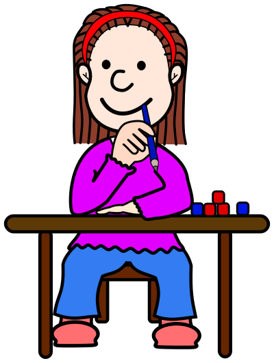 Comic Girl Tini at School clipart