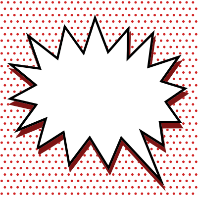Comic speech bubble with red dots clipart
